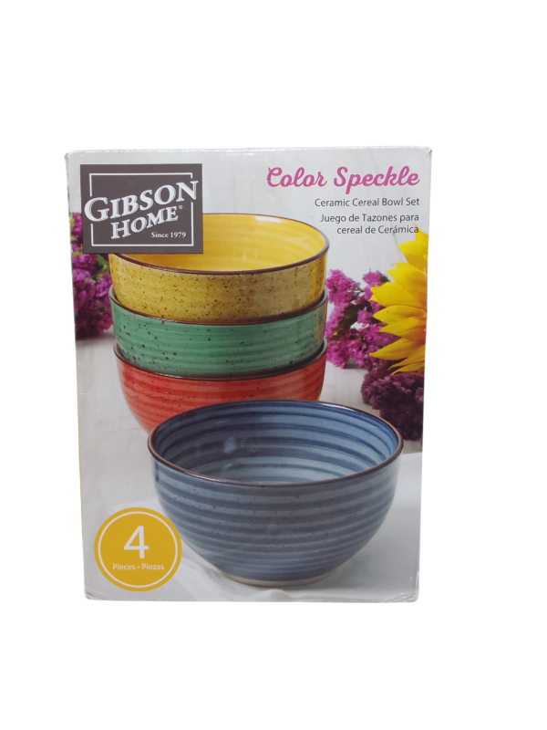 GIBSON CEREAL BOWLS 4PK COLORS