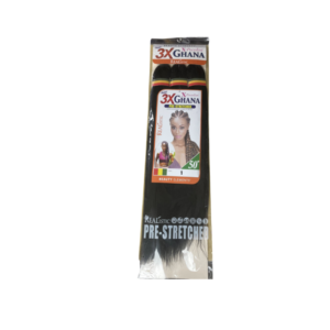 3X Ghana Realistic Braid Pre-Stretched 50" (Color:1)