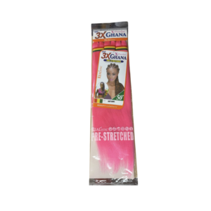 3X Ghana Realistic Braid Pre-Stretched 50" (Color: NPINK)