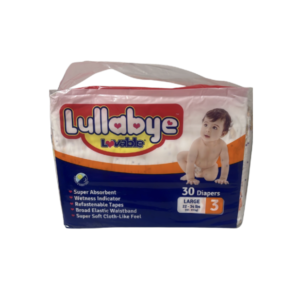 Lullabye Large Diapers 30 PCS (22 - 34 lbs) 3